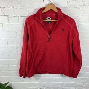 Black Dog 1/4 Zip Fleece Sweater Red Size Small